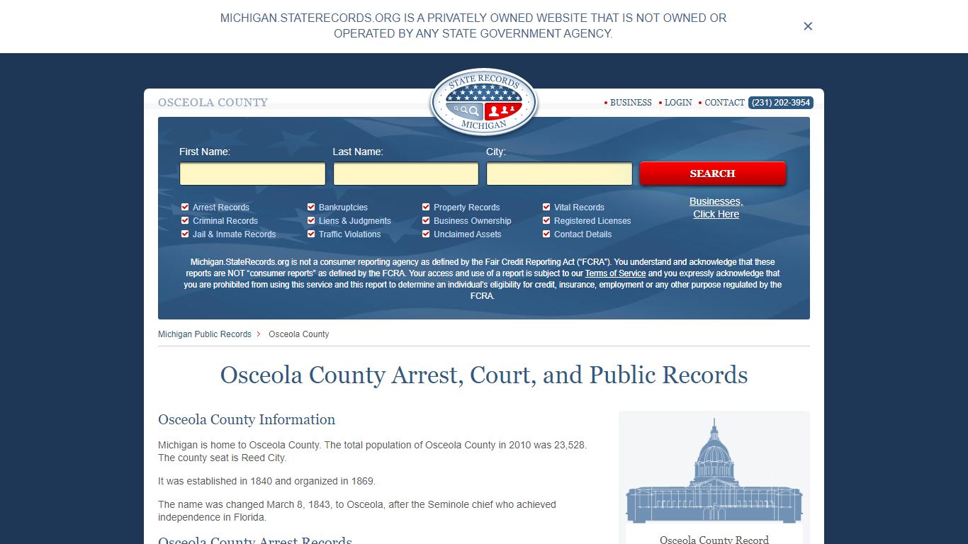 Osceola County Arrest, Court, and Public Records